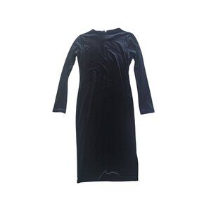 Womens Velvet Size S Black‎ Long Sleeve Dress Long Grunge Emo Whimsygoth Y2K